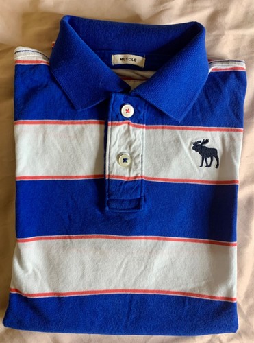 NWT Abercrombie & Fitch Boys Kids Polo Shirt A&F Top T-Shirt Tee L XL Authentic - Picture 9 of 21