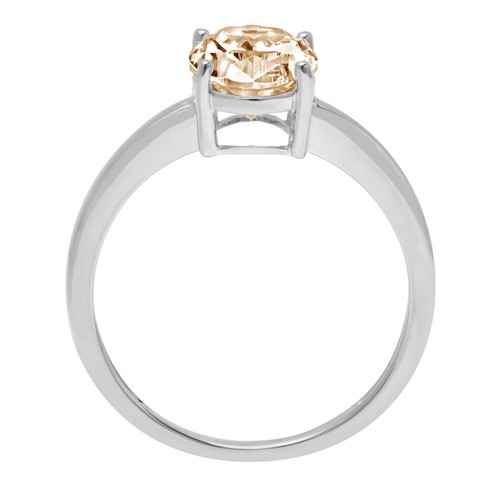 2.5Ct Oval Cut Natural Morganite Solitaire Engagement Ring, 14K White Gold - Picture 9 of 11
