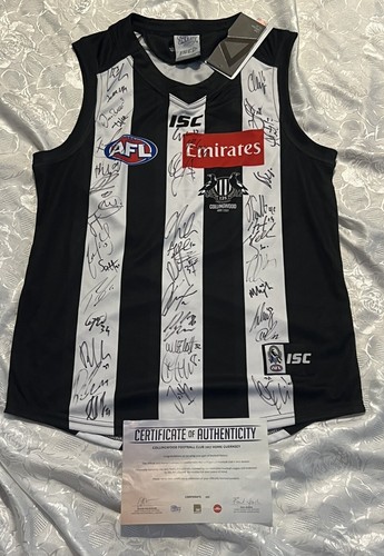 2017 COLLINGWOOD MAGPIES TEAM SIGNED JUMPER PENDLEBURY SIDEBOTTOM MOORE ISC COA - Picture 1 of 19
