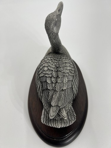 Vintage R.K. Davis for Chilmark Pewter Canada Goose Sculpture Wood Base 1977 - Bild 3 von 9