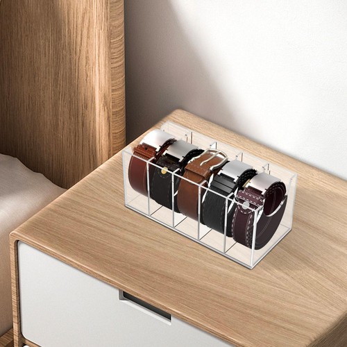 Clear Acrylic Belt Case Organizer Watch Jewelry Storage Holder Display Box - Picture 9 of 14