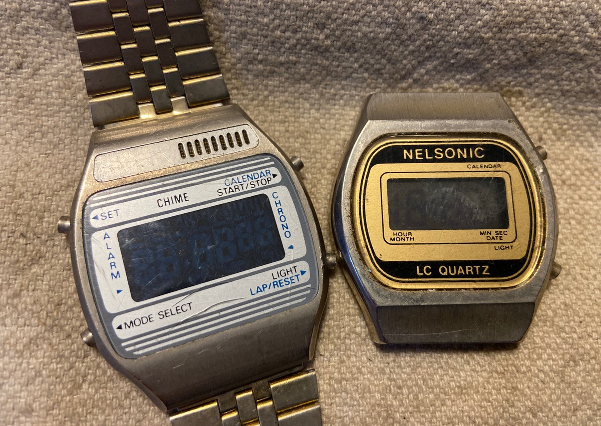 Lot Of 6 Vintage 1970's Men's & Women's LCD Wristwatches