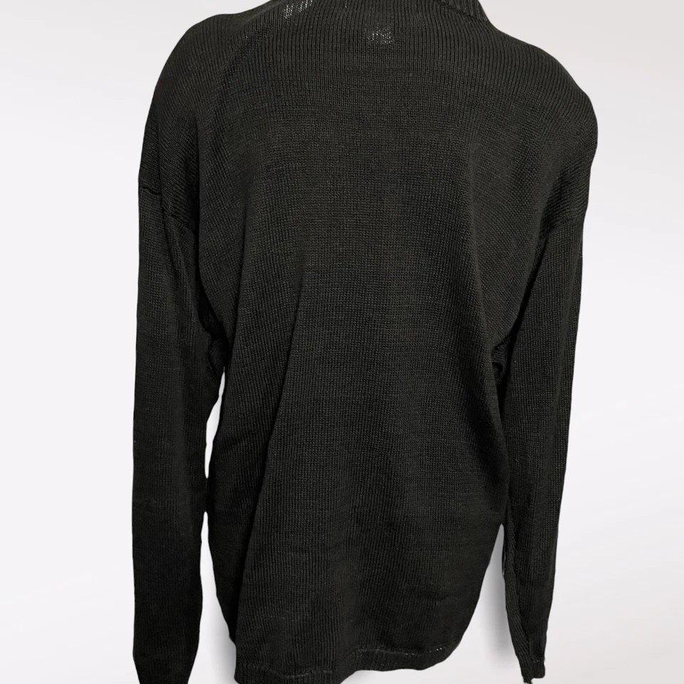 Suéter Cárdigan Navidad Feo Cierre de Gancho Cuerda Bordada Talla Mediana Foto 4 de 4