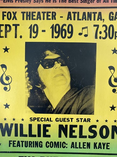 Roy Orbison Willie Nelson Fox Theater Konzert Poster 1969 Atlanta Georgia - Bild 7 von 10