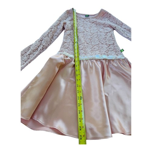 Dollie & Me Girl Dress Lace Top Satin Skirt Peach Color Sz 10 - Picture 6 of 10
