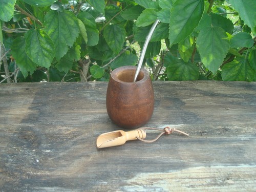 Taza Madera Algarrobo Tradicional Mate Argentino + Pajita + Cuchara BONUS Yerba Mate - Imagen 18 de 18