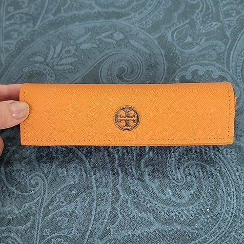 Tory Burch Orange Faux Leather Eyeglass Case (Case Only, No Glasses)