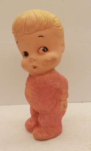 Vintage Girl Wearing Pink PJ's w/Butt Flap c.1956 Dreamland Squeaky Rubber Toy - Picture 1 of 4