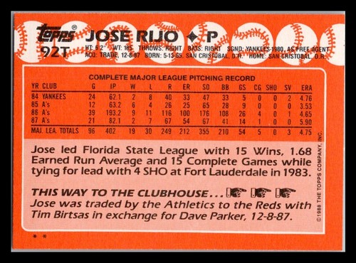 Tarjetas de béisbol Tiffany 1988 Topps intercambiadas ** Elige tus tarjetas ** Set Break** - Imagen 181 de 259