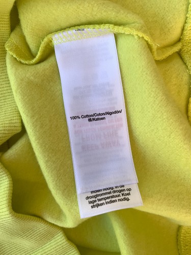 DKNY Size XS Womens Fluro Hi-vis Embroidered Yellow Sport Jumper Sweater - Picture 8 of 10