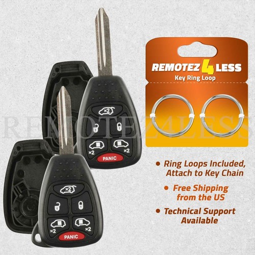 2 For 2004 2005 2006 2007 Dodge Grand Caravan 6b Remote Shell Case Car Key Cover - Picture 1 of 6