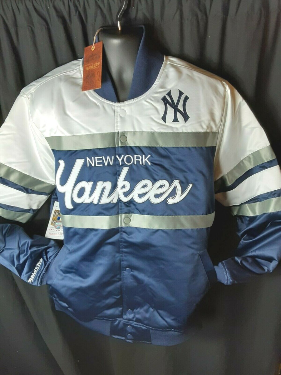 New York Yankees MLB Men's Mitchell Ness Front Snap Satin Jacket
