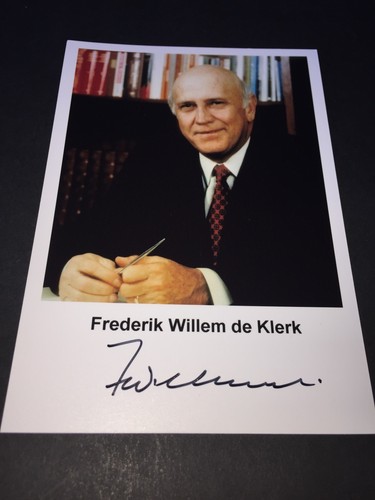 FREDERIC WILLEM KLERK Präsident Südafrika Nobelpreis signed Autogrammfoto 10x15 - Bild 2 von 2