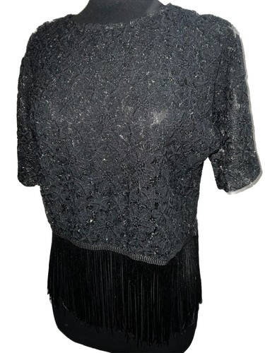 Women’s Sweewe Paris Tassel Trim Lace Top Size M/L - Picture 2 of 9