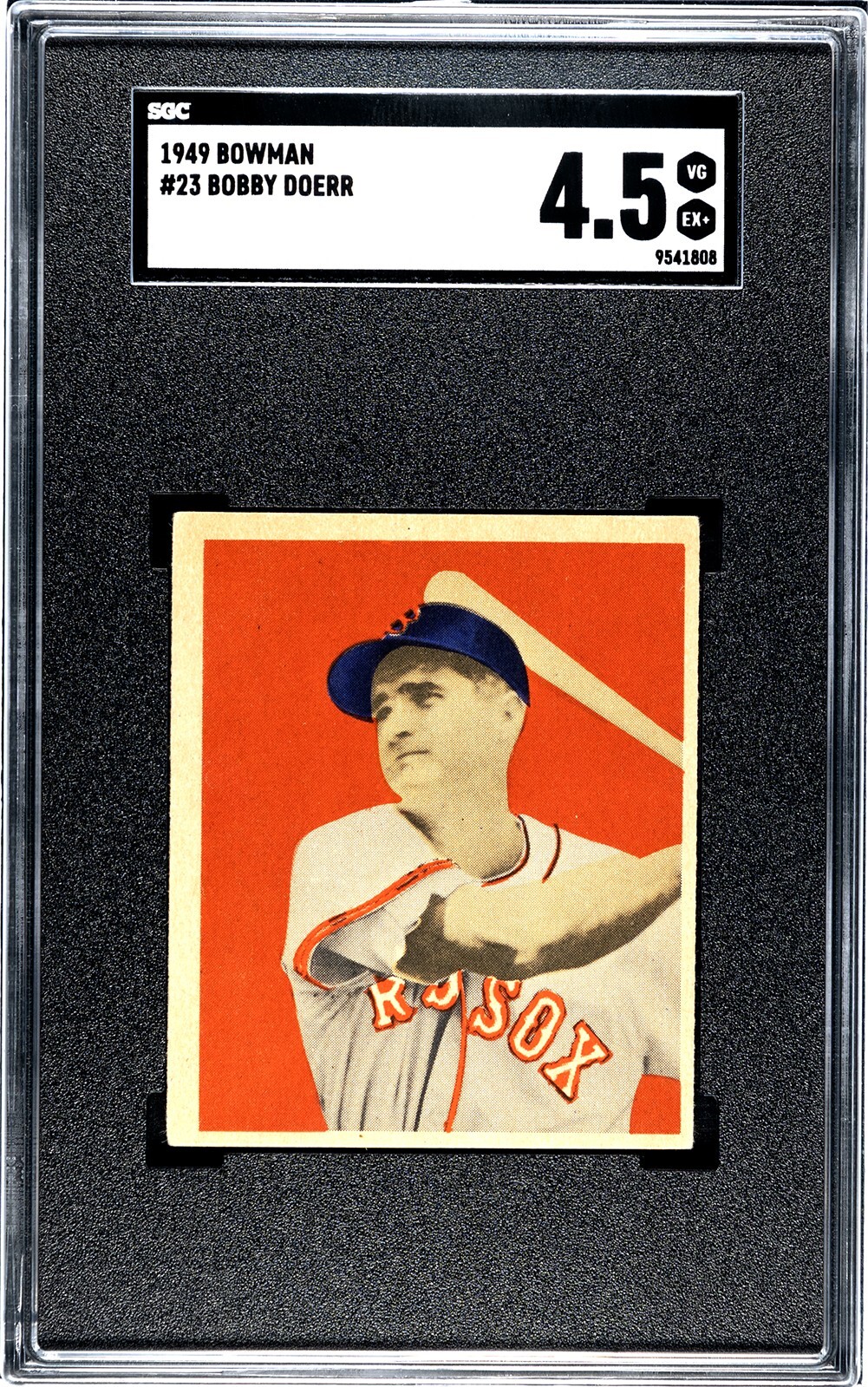 1949 Bowman #23 Bobby Doerr SGC 4.5 VGEX+ Hall of Fame Boston Red Sox Legend