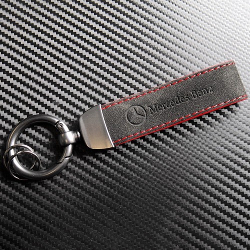 Mercedes-Benz Fashion Alcantara Suede Car Key Fob Keychain Strap Ring Gift Decor - Picture 2 of 3