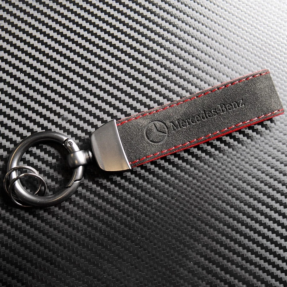 Mercedes-Benz Fashion Alcantara Suede Car Key Fob Keychain Strap Ring Gift Decor - Image 2 of 3