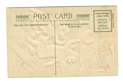 Vintage Winsch Valentine Postcard Cupids with Bow and Arrows - Imagen 2 de 2