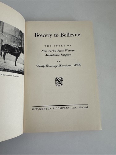 Bowery to Bellevue by EMILY DUNNING BARRINGER ~ First Edition 1950 HCDJ Surgeon - Picture 5 of 10
