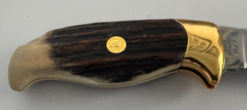 Franklin Mint Collector Folding Knife with Buck Photo on Handle - Picture 5 of 9