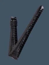 Universal Geneve 15mm x 10mm Vintage Black Lizard Strap