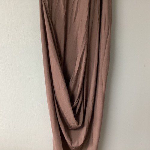 ELLIE & KATE MAXI WOMEN’S DRAPE FRONT ASYMMETRICAL HEM DRESS SIZE L Mocha New - Picture 18 of 23