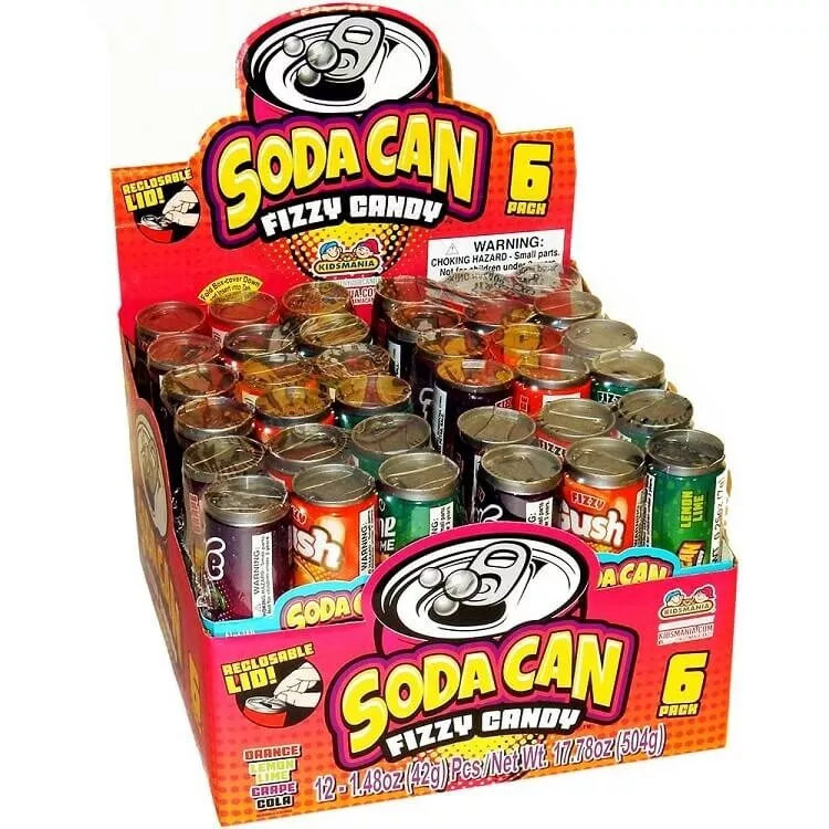 Soda Can Fizzy Candy 12ct FREE SHIPPING