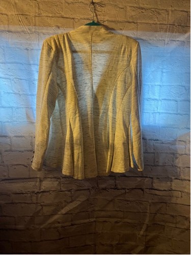 Women's Hybrid 1X White Flowy Jacket Blazer - Picture 4 of 7