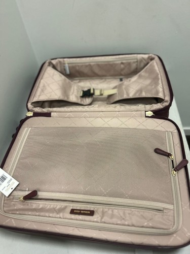 Michael Kors MK Suitcase Small Trolley Carry-on Luggage Bag (Oxblood) For Travel - Picture 21 of 22