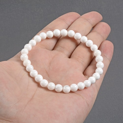 6mm Fashion round gemstone beads stretchable bracelet 6.5" - Picture 112 of 222