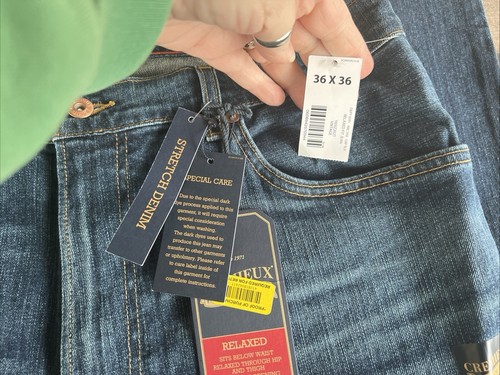 DANIEL CREMIEUX Mens Jeans Blue Relaxed Straight Fit Stretch Denim 36x36 NWT - Picture 7 of 15