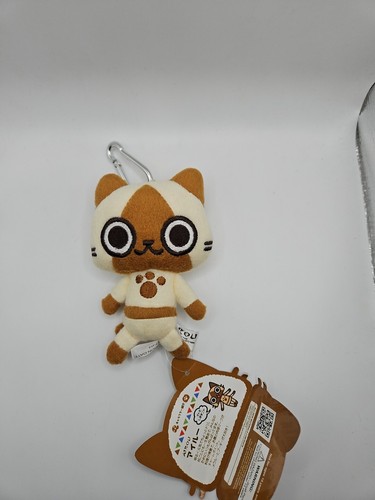 Monster Hunter Airou Felyne Capcom 4" Plush Cat Bagpack Clip Oldstock HTF  - Afbeelding 1 van 9