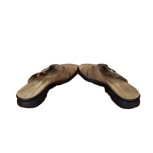 Clarks Springers Sandals womens size 10 tan Leather Slip on comfort - Picture 6 of 11