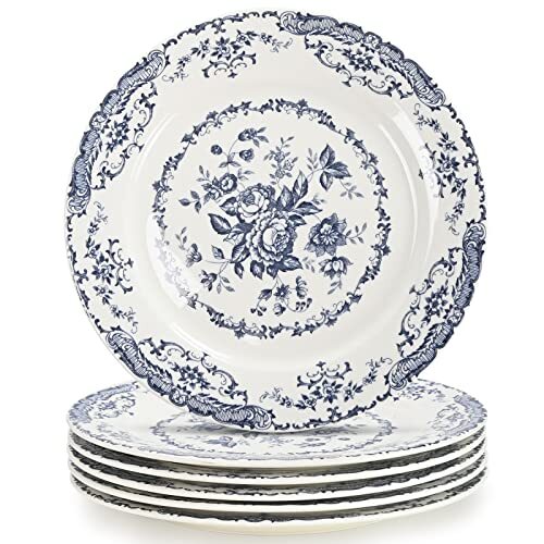 Salad Plates, Ceramic Plates Set of 6, Kitchen Plates Microwave Safe Plates - Picture 9 of 9