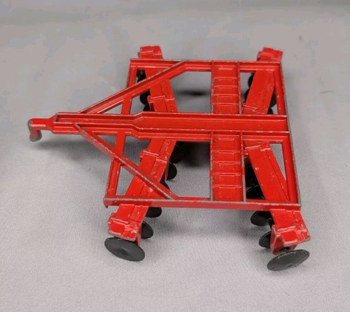 Vintage Ertl Co. Metal Red Farm Disc Harrow Plow Cultivator - Afbeelding 10 van 10