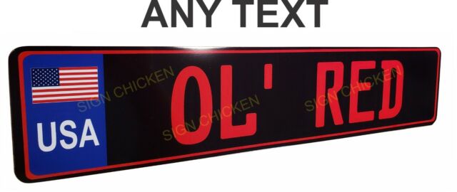 USA UNITED STATES Euro Aluminum License Plate Custom European BLACK and RED USA UNITED STATES Euro Aluminum License Plate Custom European BLACK and RED
