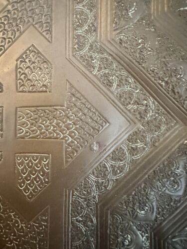 Antique 24” Middle Eastern Art Copper Hanging Tray intricate Islamic Design - Picture 4 of 11