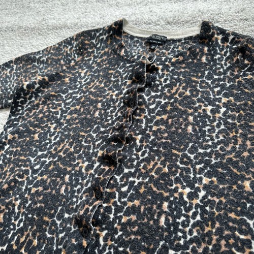 Talbots Pure Merino Wool Animal Print Sweater Cardigan Size 1XP - Picture 4 of 11