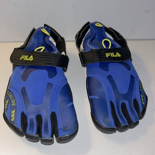 FILA Skeletoes EZ Slide Mens Blue Running Barefoot Shoes Sneaker Sz 11 - Picture 1 of 12