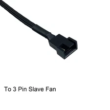 2-Pack 2 Way 4 Pin PWM Fan Splitter Cable 10.2 Inches Black Sleeved PC Case F...