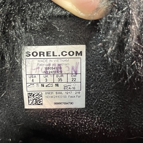 Sorel Joan of Arctic Women's Snow Boots Black, Size 4 US Faux Fur Tall - Picture 7 of 7