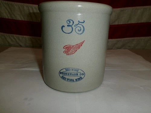 ANTIQUE- RED WING STONEWARE CO.- CROCK # 35- REDWING, MINN. (LOT #3)
