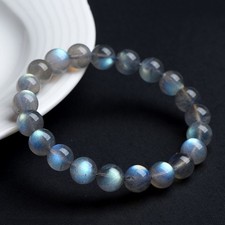 Natural 3A Grade 3/4/5/6/7/8/9mm Labradorite Gray Moonstone Gemstone Round Beads