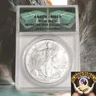 2007 $1 American Silver Eagle  ANACS MS69 Monster Box Green Label Collection