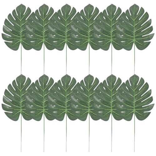 12 Stück Monstera Dekoration Bankett künstliche Blätter Kunstpflanzen - Bild 12 von 12