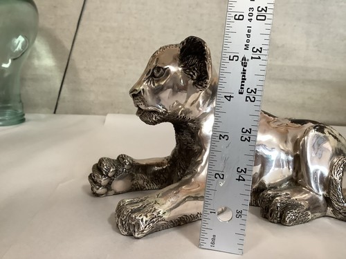 D’argenta 🌟 Hecho en México 🌟 Firmado Plateado Divertido Cachorro de León - Imagen 9 de 9