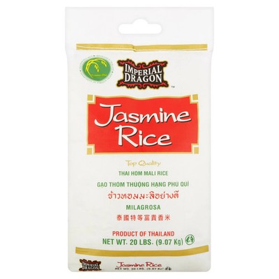 Imperial Dragon Jasmine Rice, 20 lbs, Non-GMO Free Ship