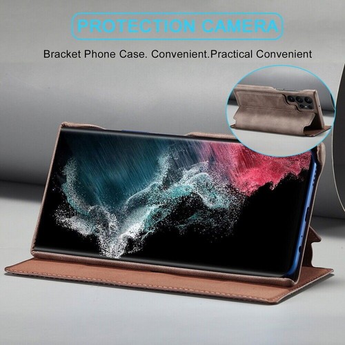 For Samsung S25 S24 S23 S22 S21 S20 Note 20 10 Leather Case Flip Wallet Cover - Picture 40 of 68