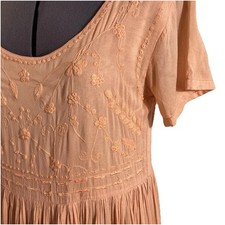Vtg Fads Embroidered Dress Size M Y2K 90s Boho Cottagecore Fairycore Tiered