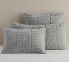 Set/2 Pottery Barn Hudson Heathered Velvet King Shams Gorgeous!! Gray